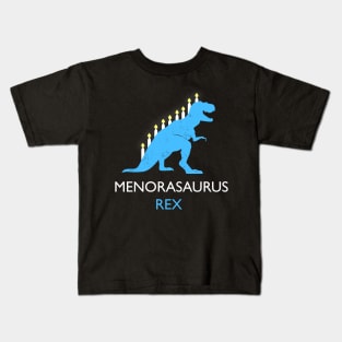 Menorasaurus Rex Funny Hanukkah Joke Kids T-Shirt